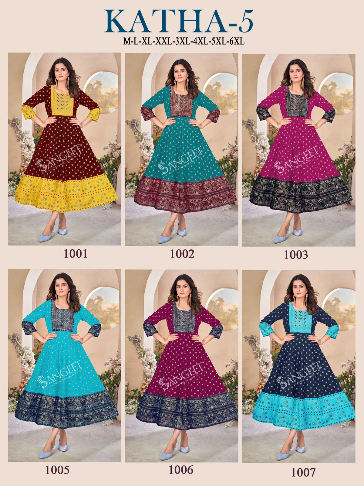 Sangeet Katha 5 Heavy Rayon Wholesale Anarkali Kurtis Catalog — Wholesale Kurtis, MPA wholesale from Surat — view 8